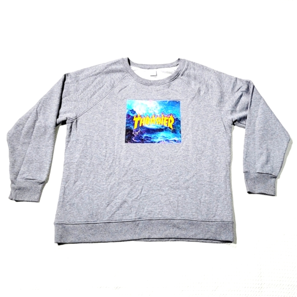 Thrasher X Time and Tru Collab Womens Oversized Long Sleeves Sweatshirt size XXL